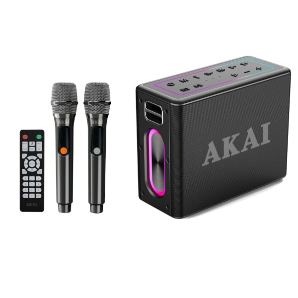 BOXA PORTABILA CU 2 MICROFOANE WIRELESS-IPX6-80W