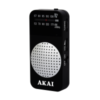 Radio portabil de buzunar Akai, AM/FM, Negru