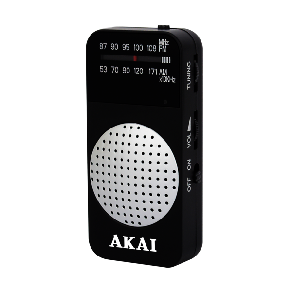 Radio portabil de buzunar Akai, AM/FM, Negru Radio portabil de buzunar Akai, AM/FM, Negru