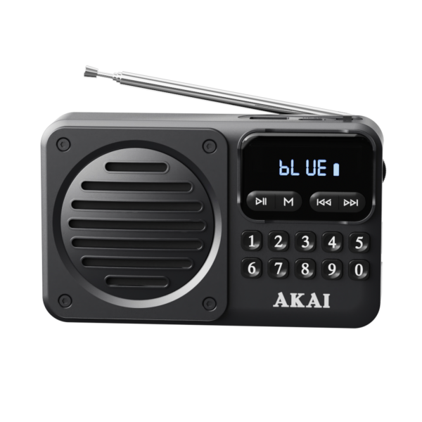 Radio Portabil cu Boxa Bluetooth AKAI, Stil Retro, Player MP3 USB/Card, Autonomie Baterie, Negru Radio Portabil cu Boxa Bluetooth AKAI, Stil Retro, Player MP3 USB/Card, Autonomie Baterie, Negru