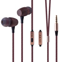 CASTI AUDIO EARBUDS CU FIR DIN BAMBUS
