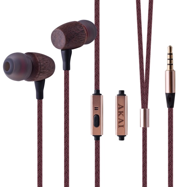 CASTI AUDIO EARBUDS CU FIR DIN BAMBUS