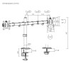 SUPORT MONITOR DUAL CU INCLINARE SI DUBLA ROTATIE 17-32”