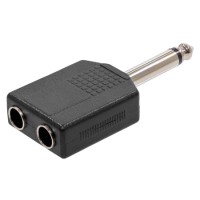 Adaptor jack 6.3 tata mono - 2 x jack 6.3 mama mono
