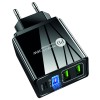 INCARCATOR RETEA FAST CHARGE + QC 3.0 PD 2.4A 36W - NEGRU