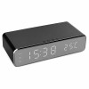 Ceas smart cu încărcare wireless, alarmă și termometru - compact și funcțional Ceas smart cu încărcare wireless, alarmă și termometru - compact și funcțional