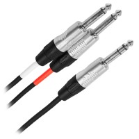 CABLU Y JACK 6.3MM STEREO - 2 X JACK 6.3MM MONO 1M