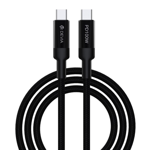 CABLU USB-C - USB-C 100W 1.5M - NEGRU CABLU USB-C - USB-C 100W 1.5M - NEGRU