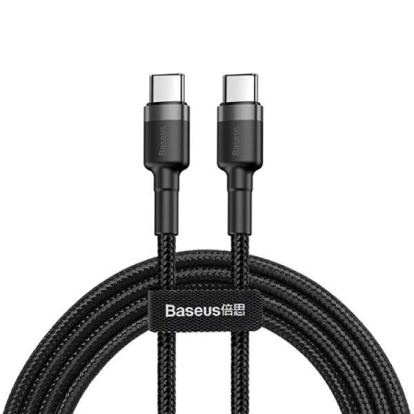 CABLU USB TIP C - TIP C PD 2.0 60W 3A 1M BASEUS - GRI/NEGRU