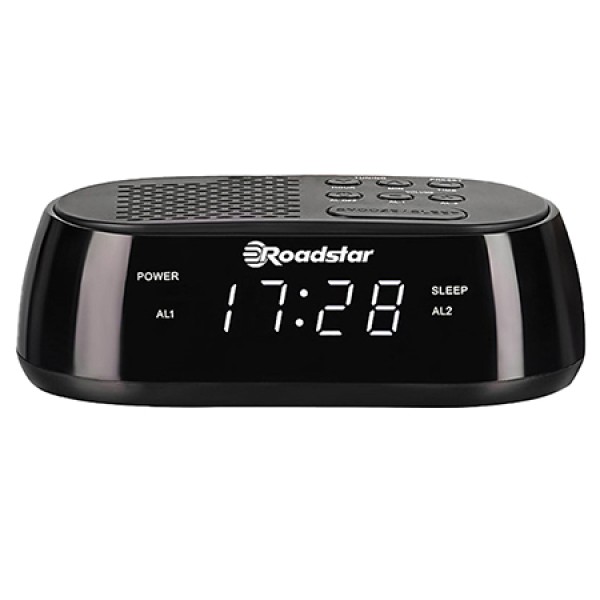 Ceas desteptator roadstar hra-1200 cu radio fm pll, negru, portabil si analogic