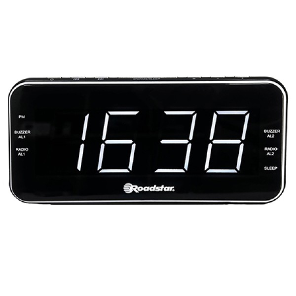 Ceas deșteptător cu radio fm pll roadstar hra-1300 - retro, cu difuzor mono