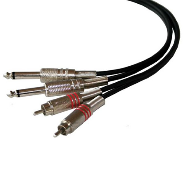 CABLU 2RCA TATA/2JACK 6.35 MONO 3M CABLU 2RCA TATA/2JACK 6.35 MONO 3M