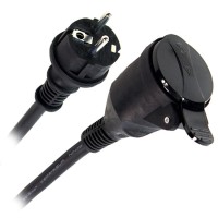 CABLU EXTENSIE(CUPLA) 10M (3GX1.5MM) IP44 - NEGRU