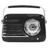 Radio Portabil Retro Madison Freesound, 30W, Bluetooth, FM, USB, AUX, Acumulator, Negru