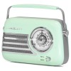 Radio Portabil Nostalgia Madison, Stil Retro, 15W, Bluetooth, Autonomie Baterie, Verde