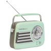 Radio Portabil Nostalgia Madison, Stil Retro, 15W, Bluetooth, Autonomie Baterie, Verde