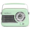Radio Portabil Nostalgia Madison, Stil Retro, 15W, Bluetooth, Autonomie Baterie, Verde