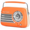 Radio FM Portabil Retro Madison, 30W, Bluetooth, USB, AUX, Subwoofer, Acumulator, Portocaliu Mat