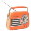 Radio FM Portabil Retro Madison, 30W, Bluetooth, USB, AUX, Subwoofer, Acumulator, Portocaliu Mat