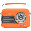 Radio FM Portabil Retro Madison, 30W, Bluetooth, USB, AUX, Subwoofer, Acumulator, Portocaliu Mat