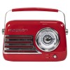 Radio Portabil Retro, FM, Bluetooth, USB, AUX, Acumulator 1500mAh, Putere 30W, Rosu