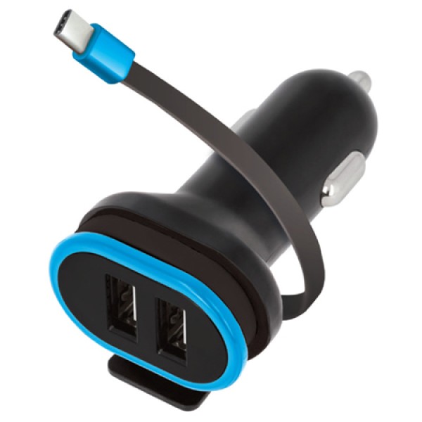 INCARCATOR AUTO 3A CU 2XUSB A + CABLU USB-C 0.2M INCARCATOR AUTO 3A CU 2XUSB A + CABLU USB-C 0.2M