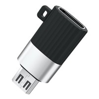 Adaptor micro usb la tip c negru - compatibil cu smartphone-uri și tablete