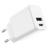 INCARCATOR RETEA USB-C +USB A FAST CHARGING 20W - ALB INCARCATOR RETEA USB-C +USB A FAST CHARGING 20W - ALB