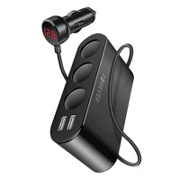 Adaptor priza auto 3cai + 2xusb 2.4a - încărcător rapid