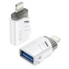 Adaptor otg lightning la usb - alb pentru smartphone-uri și tablete