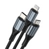 CABLU 3A 3IN1 USB LA USB-C - LIGHTNING - MICRO USB