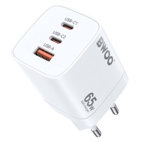 INCARCATOR RETEA PD+QC 2XUSB-C + USB-A 3.0 PD 2.4A 65W - ALB