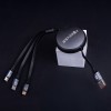 CABLU 3IN1 USB - LIGHTNING + 2 X USB-C 1.2M - NEGRU