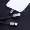 CABLU 3IN1 USB - LIGHTNING + 2 X USB-C 1.2M - NEGRU