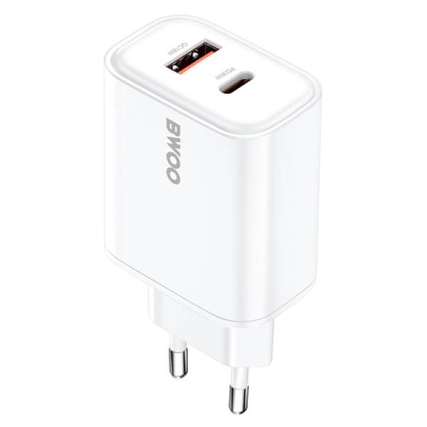 INCARCATOR RETEA 1X USB 1XUSB-C FAST CHARGING PD 36W - ALB INCARCATOR RETEA 1X USB 1XUSB-C FAST CHARGING PD 36W - ALB