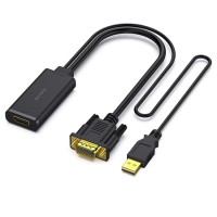 Adaptor hdmi mama la vga tata + usb alimentare benfei, 1080p, negru
