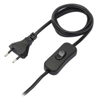 CABLU ALIMENTARE 2X0.75 CU INTRERUPATOR 1.5M - NEGRU