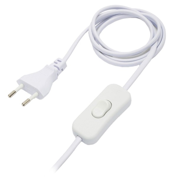 CABLU ALIMENTARE 2X0.75 CU INTRERUPATOR 1.5M - ALB