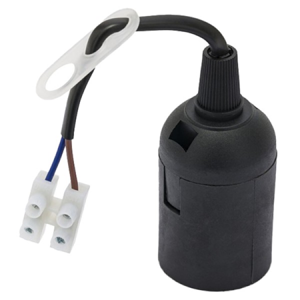 DULIE SOCLU E27 CU CONECTOR RAPID CABLU 16CM - NEGRU