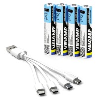 SET 4 ACUMULATORI LR6 AA 1400MAH CU INCARCARE TIP C VELAMP