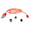 CABLU 1M 3IN1 TIP C/IPHONE/MICRO USB ILUMINAT LED ROSU CABLU 1M 3IN1 TIP C/IPHONE/MICRO USB ILUMINAT LED ROSU