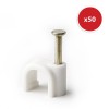 Set 50 buc cleme plastic 7mm - alb, organizare cabluri, durabilitate înaltă Set 50 buc cleme plastic 7mm - alb, organizare cabluri, durabilitate înaltă