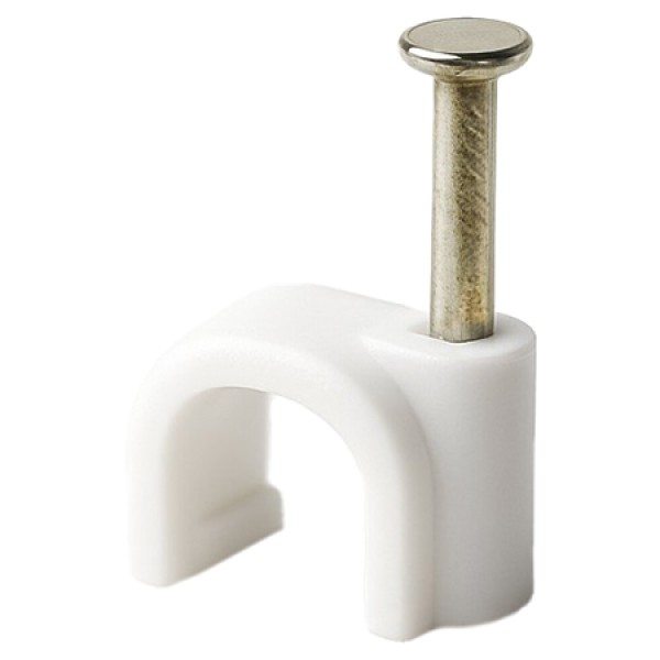 Set 50 buc cleme plastic 12mm - alb, pentru organizarea cablurilor