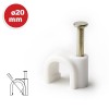 Cleme cabluri set 50 buc 20mm - plastic alb, durabil și discret