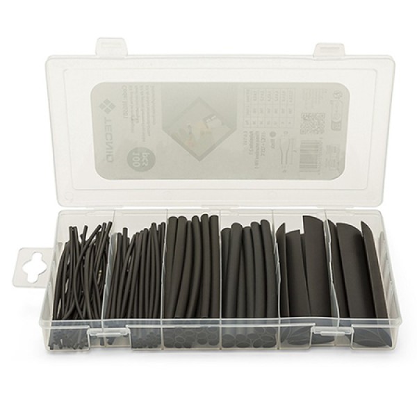 SET 100BUC TUBURI TERMOCONTRACTABILE 10CM - NEGRU