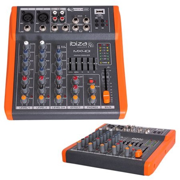 MIXER 4 CANALE CU EGALIZATOR, EFECTE SI USB MIXER 4 CANALE CU EGALIZATOR, EFECTE SI USB