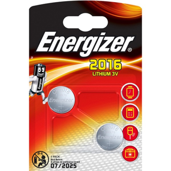 Set baterii alcaline cr2016 energizer de 3v pentru diverse dispozitive