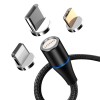 CABLU MAGNETIC 3IN1 USB-C/LIGHTNING/MICRO USB 1M 3A - NEGRU CABLU MAGNETIC 3IN1 USB-C/LIGHTNING/MICRO USB 1M 3A - NEGRU