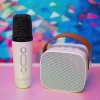 MINI BOXA KARAOKE CU MICROFON WIRELESS - ALB