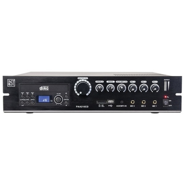 Amplificator pa 210w cu dvd/usb/sd-mp3 - 100w, 230vac/24vdc